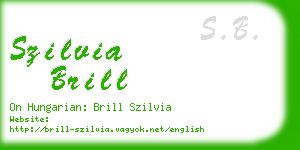 szilvia brill business card